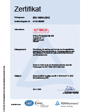 CRISCO Zertifizierung nach ISO 14001:2015